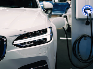 electric car at charging station