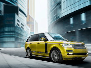 Luxury Car driving in city